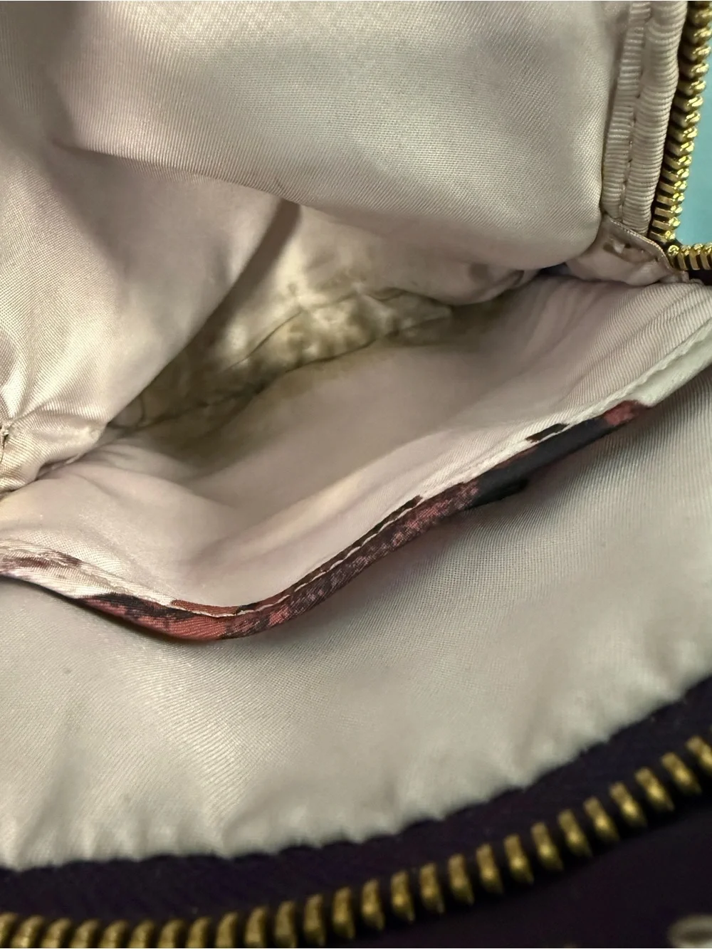 TUMI Nylon Crossbody Bag Purple Gold Hardware Repair Project As Is